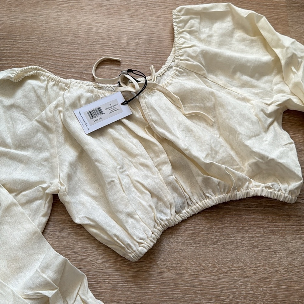 NWT WeWoreWhat Tie Front Top - Picture 4 of 4